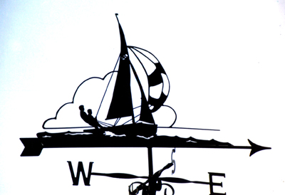 Yacht with Spinnaker weather vane